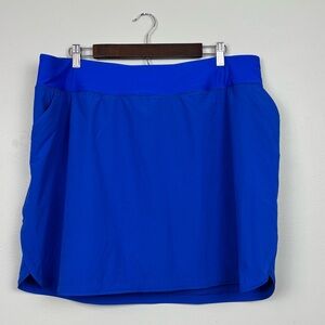 Land's End Skort Womens‎ 20W Blue Swim Pockets Stretch Pull On Active Beach